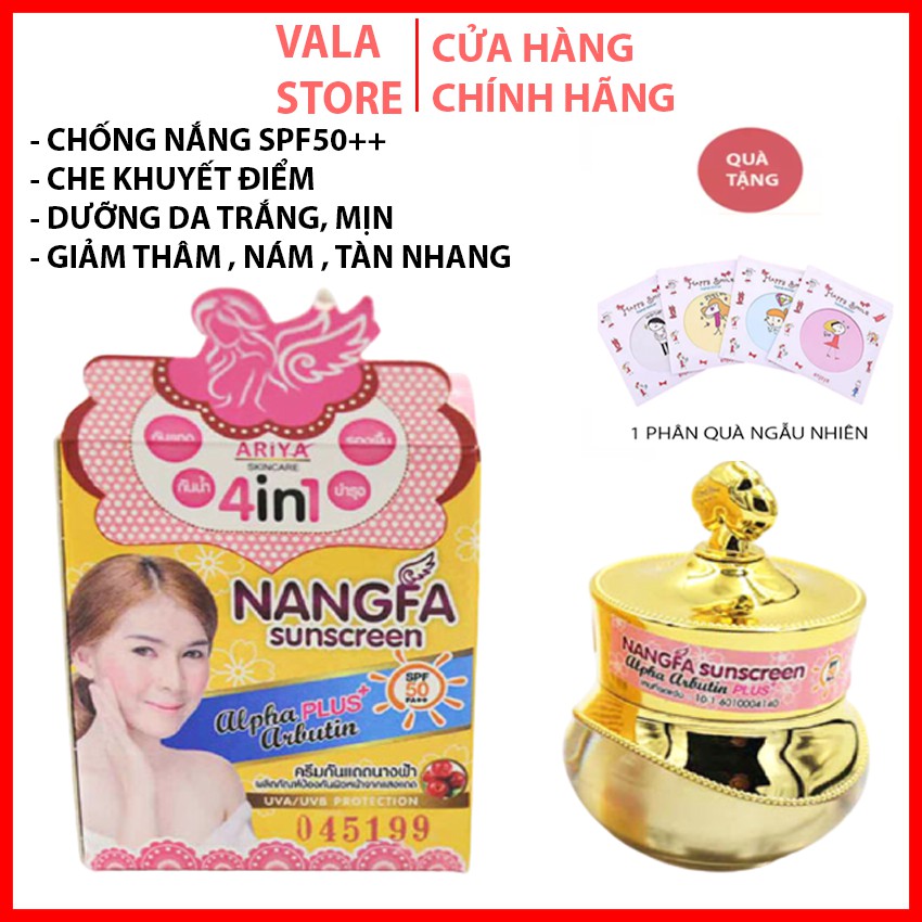 Kem Chống Nắng,Che Khuyết Điểm, Dưỡng Trắng Da, 4 In 1 Nangfa Sunscreen Thái Lan 5Gr