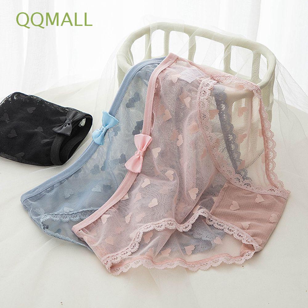 Quần lót cotton phối ren lưng vừa họa tiết trái tim thời trang Hàn Quốc xinh xắn cho nữ