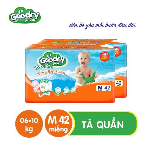 [Mã BMBAU50 giảm 7% đơn 99K] Tã quần Goodry M42 công nghệ Nhật Bản thấm hút thật nhanh