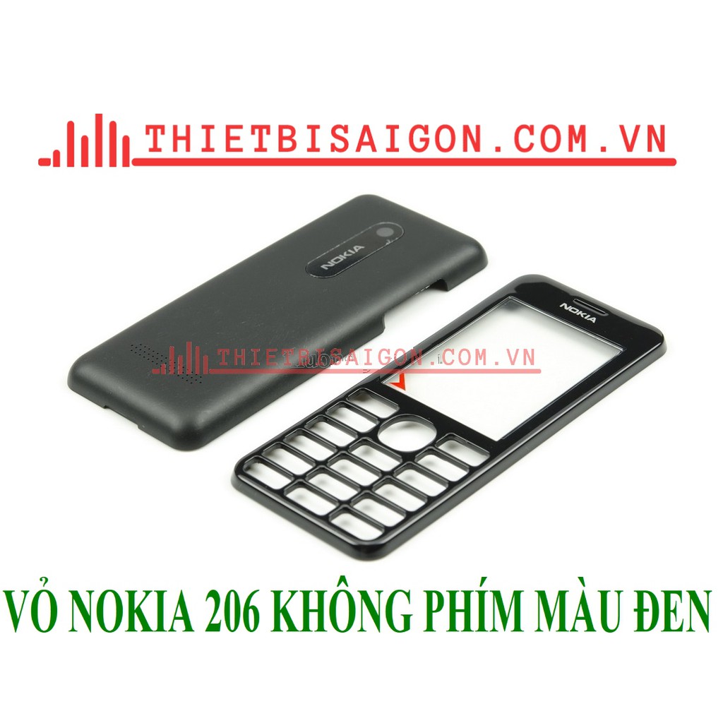 VỎ NOKIA 206 KHÔNG PHÍM MÀU ĐEN