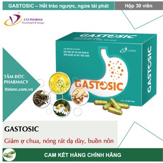 GASTOSIC [Hộp 30 viên] - Giảm trào ngược thực quản dạ dày, giảm viêm loét niêm mạc dạ dày - tá tràng