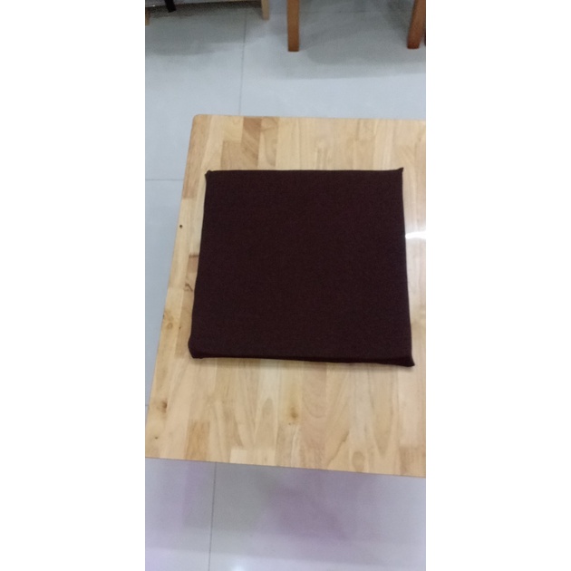 Nệm VUÔNG Ngồi Bệt có kéo KHÓA màu NÂU kích thước 40x40x3 cm Ruột chất liệu Foam PE KHÔNG xẹp