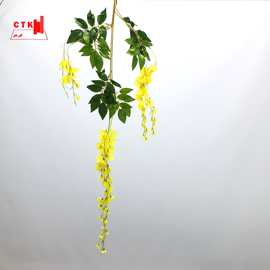 Thảm cỏ treo tường, cỏ nhựa nhân tạo trang trí ban công, hoa tử đằng (90cmx35cm)