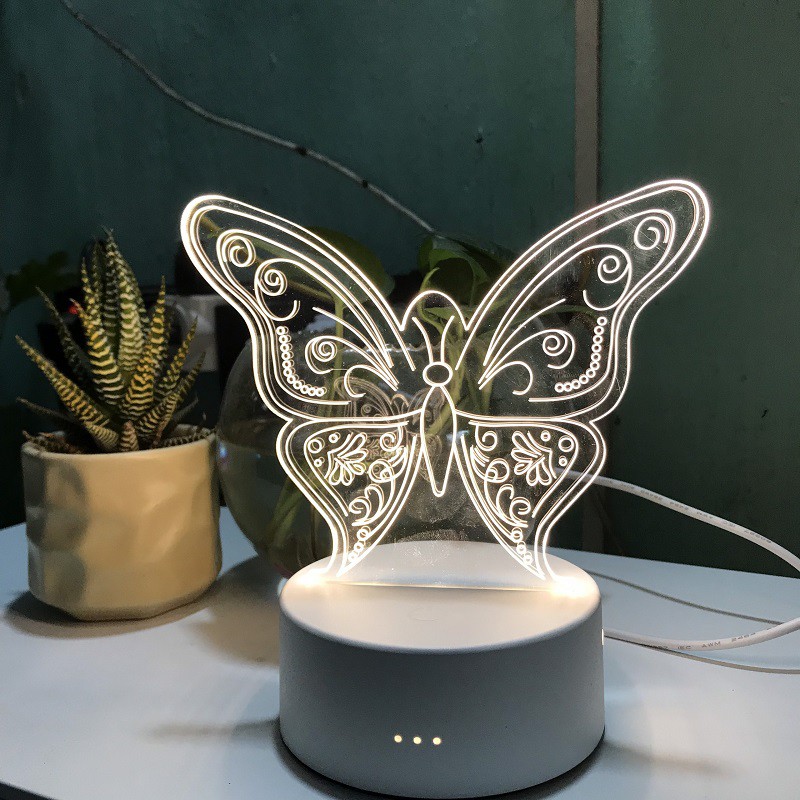 Đèn ngủ, đèn trang trí Led 3D  hình Bướm đêm