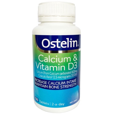 Ostelin Canxi và vitamin D3, canxi cho bà bầu, canxi bầu Ostelin 130 viên Úc