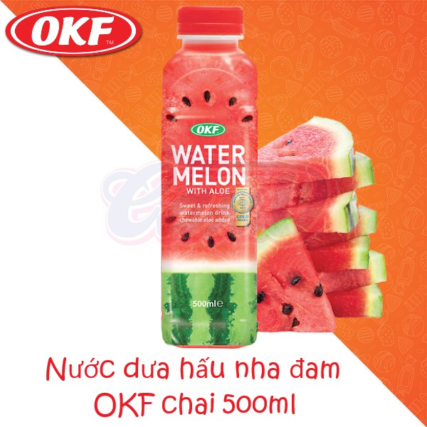(4 vị) Nước trái cây & nha đam OKF chai 500ml