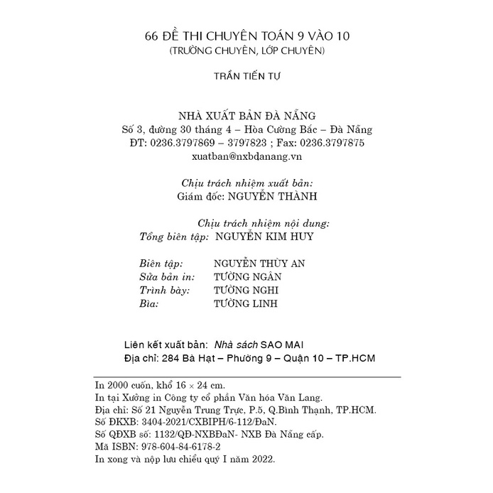 Sách - 66 Đề Thi Chuyên Toán 9 Vào 10