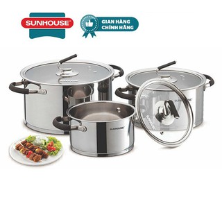 Bộ nồi inox 3 đáy Sunhouse SH891