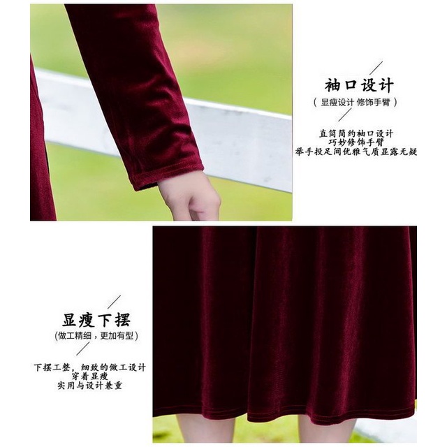Đầm Nhung Dáng Rộng Phong Cách Thời Trang Xuân Thu Mới 2022 Dành Cho Nữ Có Size Lớn Đầm Dài Tay Ôm Dáng Xinh Xắn Dành Cho Nữ