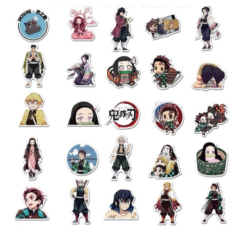 Sticker Kimetsu No Yaiba - Miếng dán decal Thanh gươm diệt quỷ - Chống nước hình dán Tanjiro Nezuko Zenitsu STK01