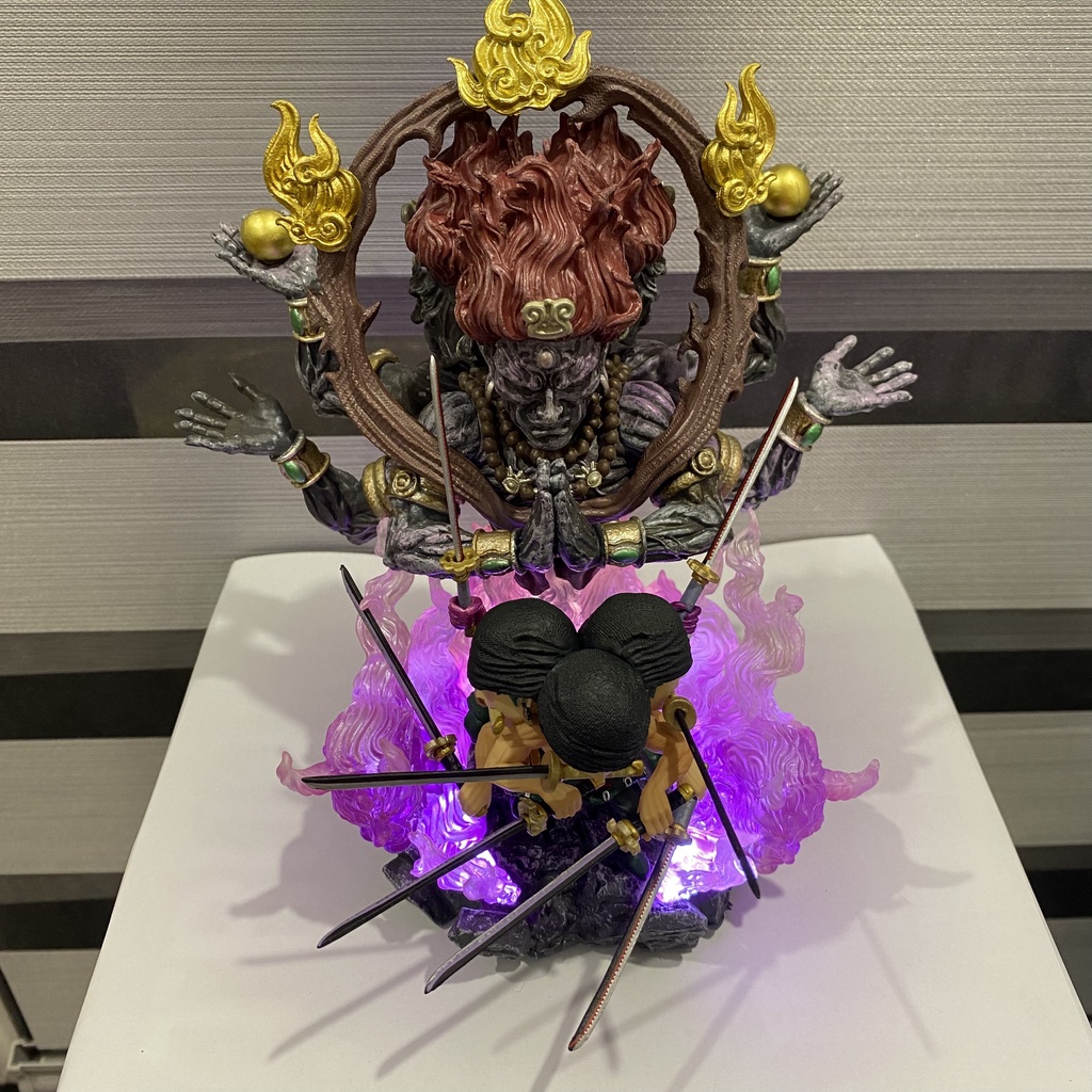 Mô hình One Piece Zoro Asura Tam Long Kiếm có Led cao 22cm - Mô hình One Piece chất lượng cao