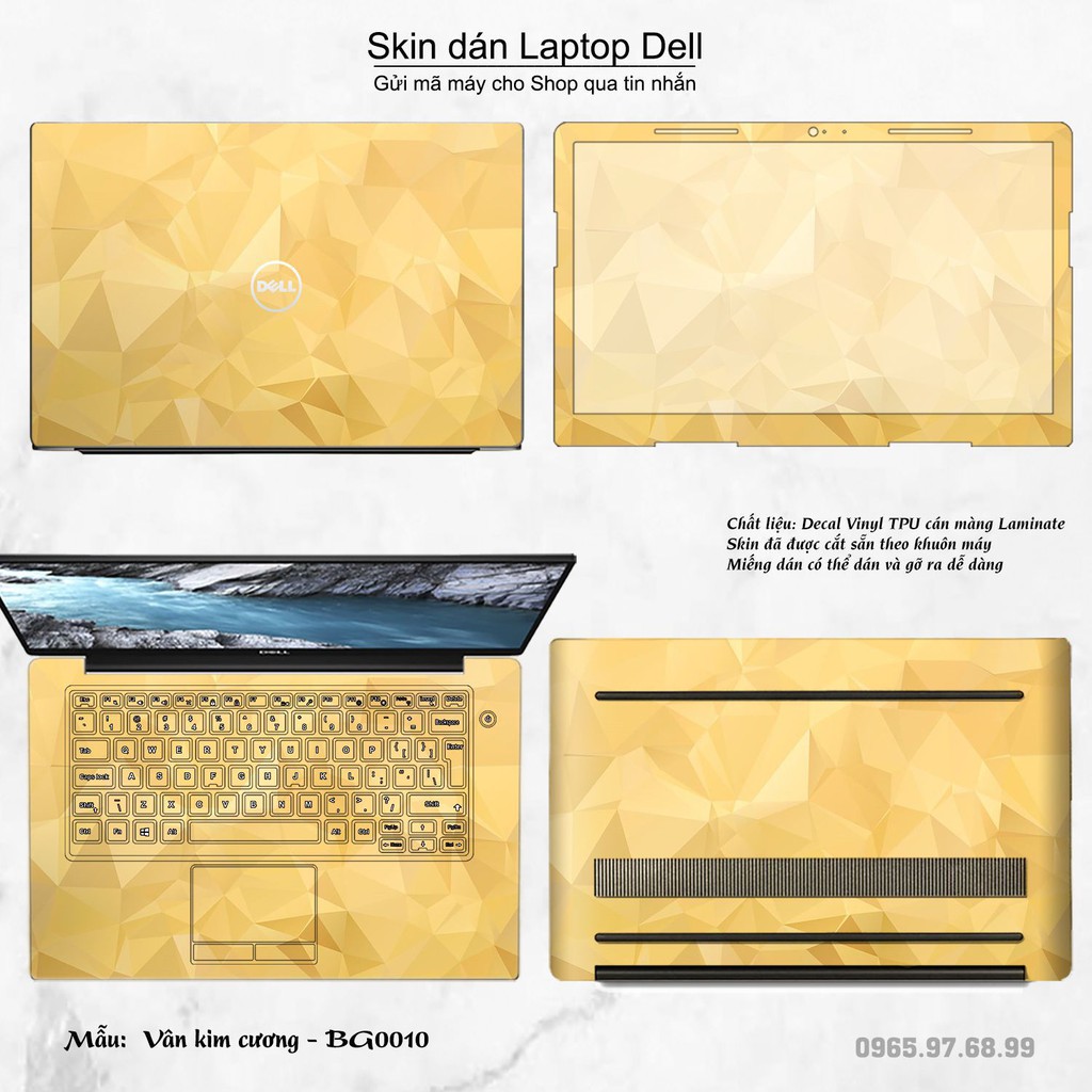 Skin dán Laptop Dell in hình Vân kim cương (inbox mã máy cho Shop)