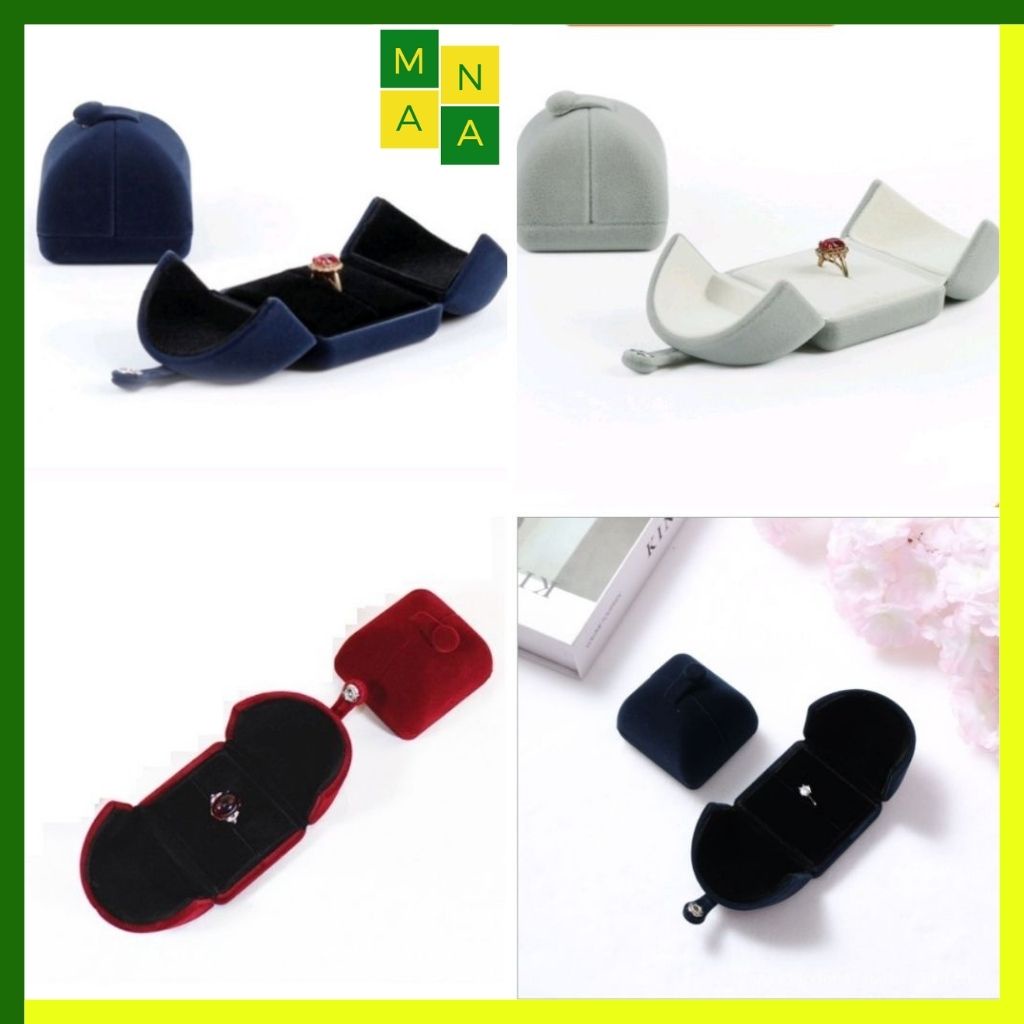 Hộp đựng nhẫn đôi Flannel hộp đựng trang sức cầu hôn quà tặng hộp để nhẫn MANA