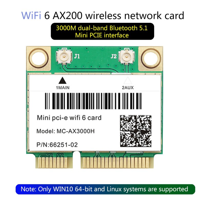 Card Wifi Không Dây 6 Ax200 2.4g + 5g Mini Pci-E 6 Ax200