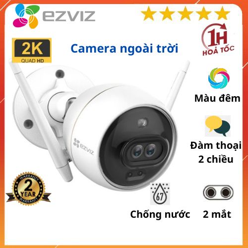 Camera ngoài trời Ezviz C3X, C3TN, H3, C3W, C3W Pro, có màu đêm, đàm thoại 2 chiều, chống nước - Bảo hành 2 năm