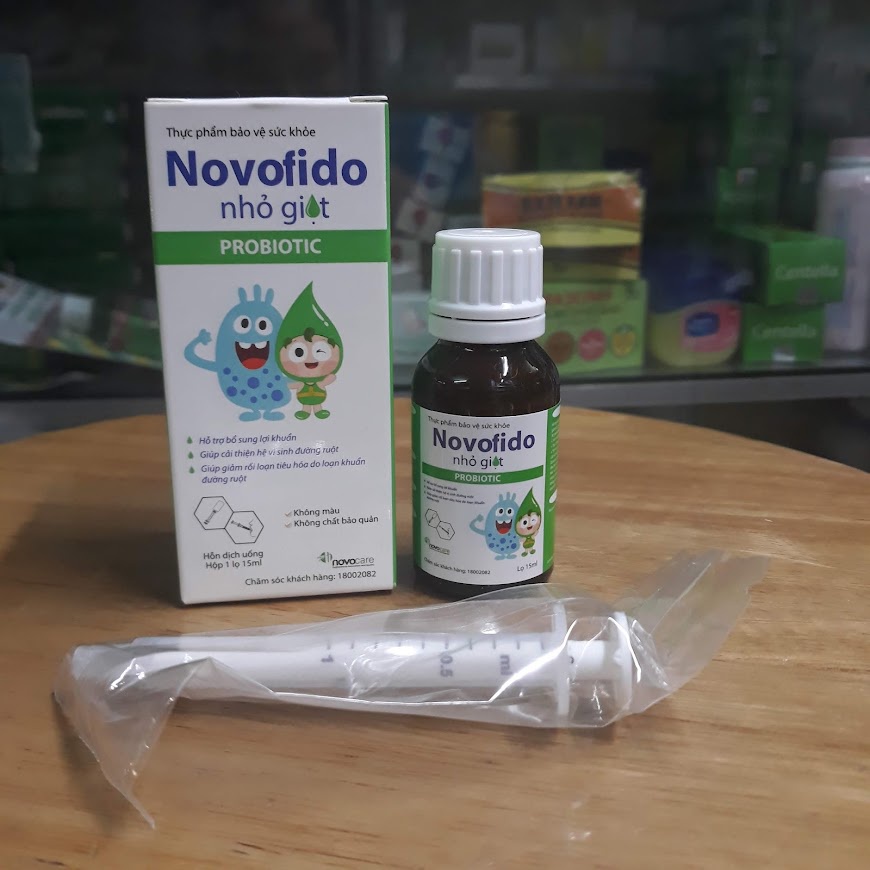 Men vi sinh nhỏ giọt Novofido bổ sung lợi khuẩn, giảm rồi loạn tiêu hoá, giảm khóc dạ đề