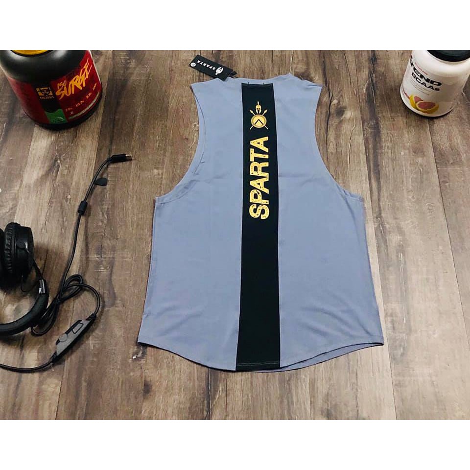 Áo Ba Lỗ  Tập Gym Nam Sparta Dọc Lưng - Áo Tanktop Thể Thao AN01