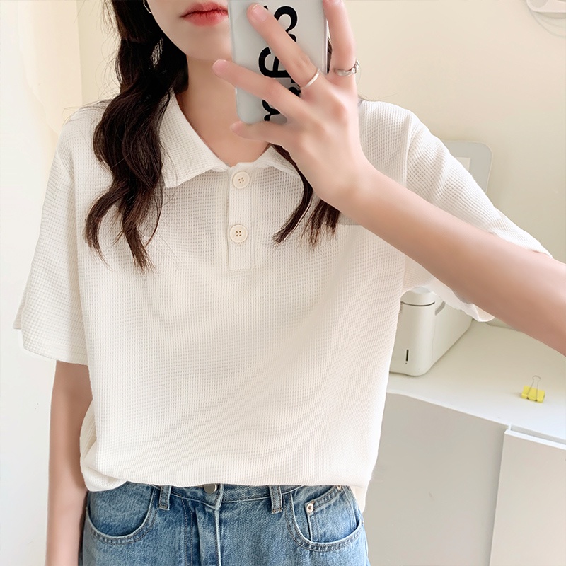 Áo Thun Polo Nữ Tay Ngắn Màu Sắc Đơn Giản Kimee MA100
