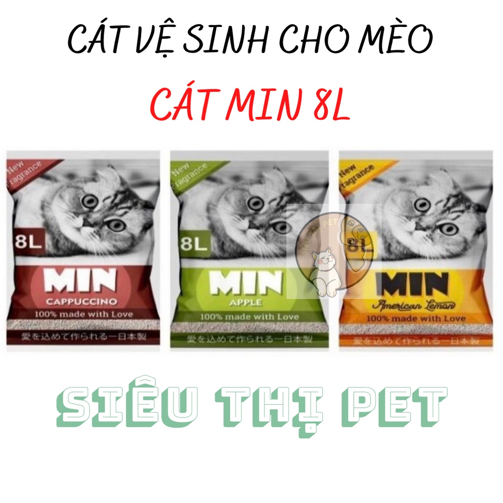 Cát Min 8L-Cát vệ sinh cho mèo công nghệ Nhật siêu vón, khử mùi tốt