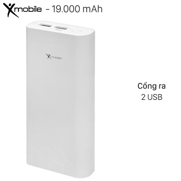 Pin sạc dự phòng 19.000 mAh Xmobile Gram 6S Trắng