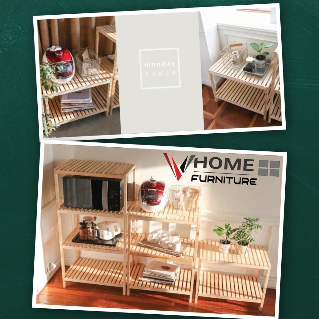 Kệ Để Lò Vi Sóng Đa Năng Gỗ Thông 2 Tầng Oven Rack 3F Nội Thất Lắp Ráp Nội Thất Hàn Quốc | BigBuy360 - bigbuy360.vn