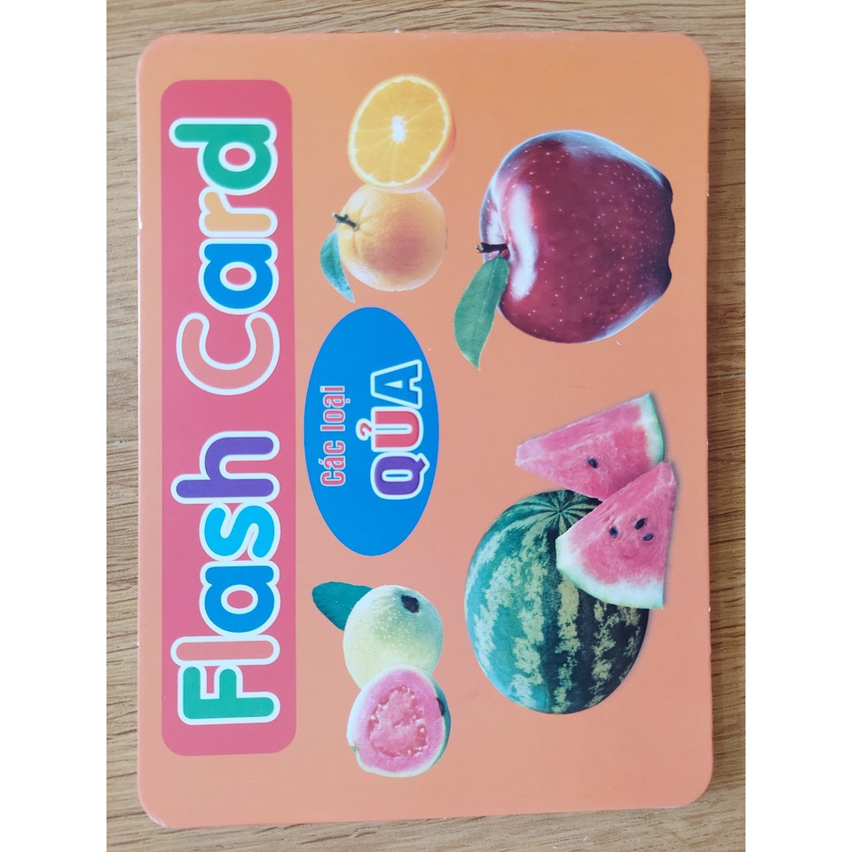 Thẻ học thông minh kích thước lớn 12x16cm chủ đề hoa quả -  Flashcard TGXQ Glenn doman chuẩn