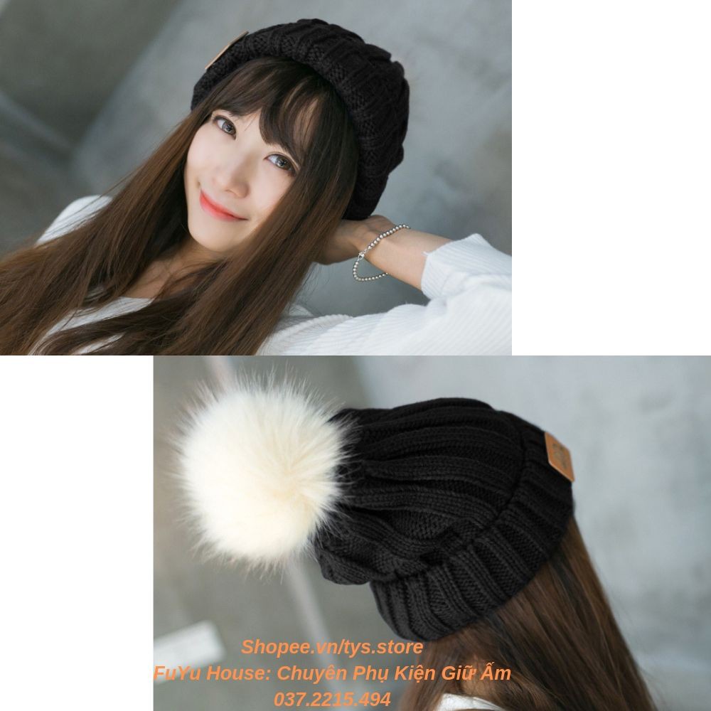 Mũ len nữ Moschino Hàn Quốc Vintage nhiều màu xinh xắn - FuYu House