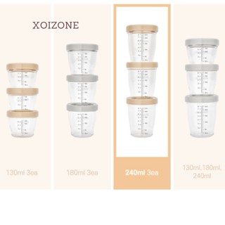 Set cốc trữ sữa Moyuum, set cốc trữ đồ ăn Moyuum Hàn Quốc 130ml/180ml/240ml (1 set 3 cốc)