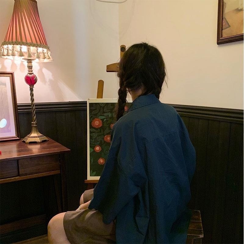 Áo Sơ Mi Tay Ngắn Phong Cách Retro Dành Cho Nữ