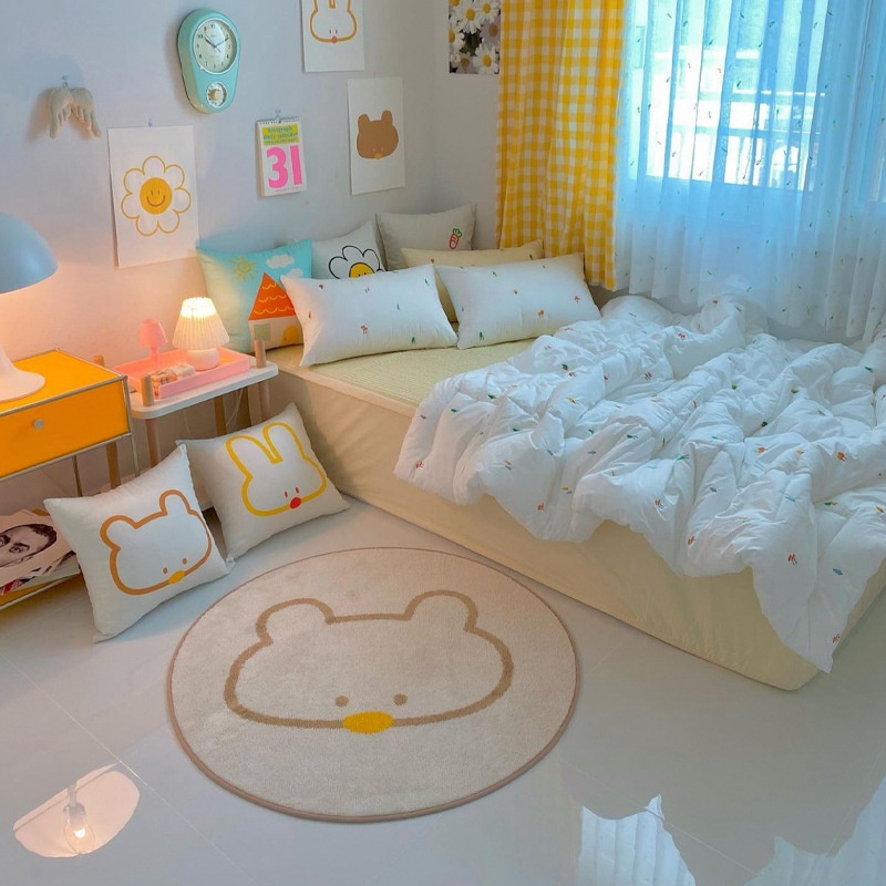 Thảm Lót Sàn Họa Tiết Hoa Cười Trang Trí Nhà Cửa