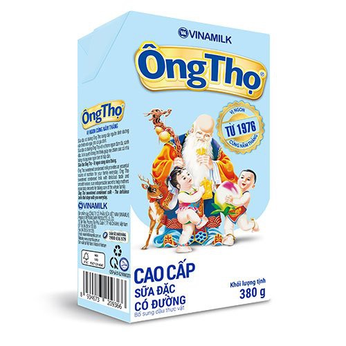 [SỮA ĐẶC CÓ ĐƯỜNG] Sữa đặc Ông Thọ chữ xanh - Dạng hộp giấy 380g (DATE T7/2022)