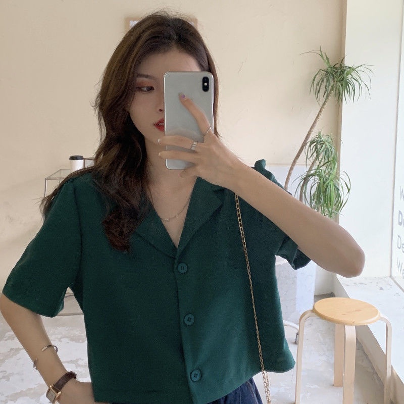 COZOK Áo Sơ Mi Tay Ngắn Dáng Rộng Thời Trang Trẻ Trung