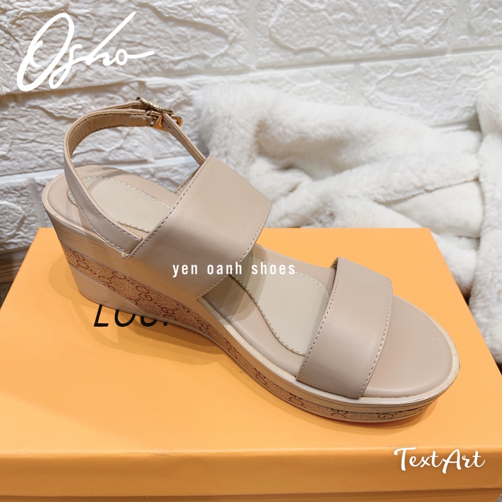 Sandal Cao Gót Nữ Cao Cấp OSHO Thiết Kế Quai Bản To Chắc Chân, Đế Xuồng Gót Cao 5cm Tôn Dáng