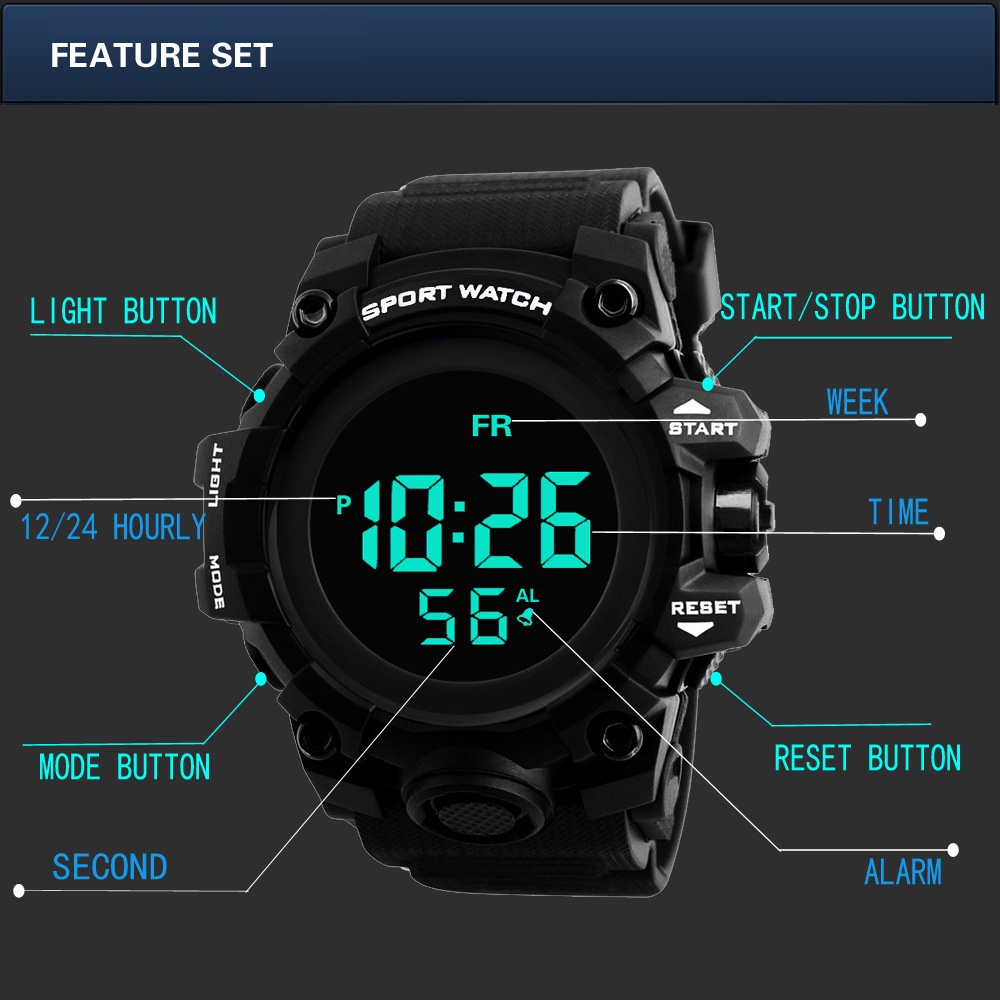 Đồng hồ nam điện tử thể thao chính hãng D-ZINER K04 chống nước chống va đập | BigBuy360 - bigbuy360.vn