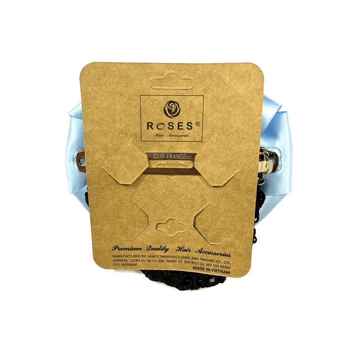 Kẹp nơ có lưới búi ROSES Hair Accessories