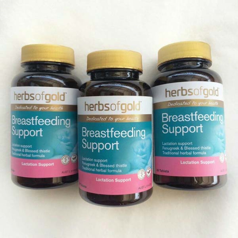 Viên uống Lợi Sữa Herbs of Gold Breast feeding Support Úc 60 viên