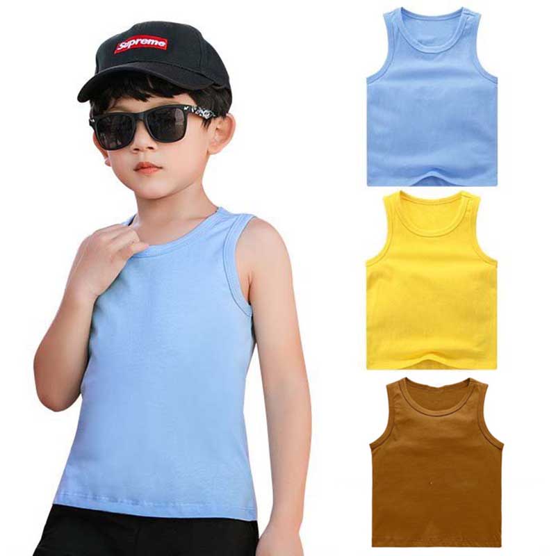 Áo ba lỗ bé trai bé gái chất cotton trơn TANOSA basic hàng chính hãng từ 8-22kg