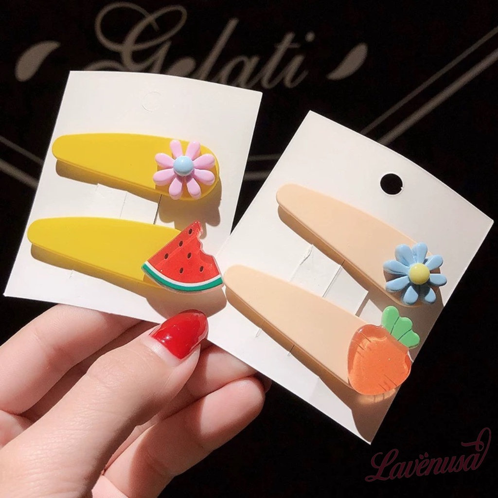 Kẹp tóc mái cặp mái hình hoa quả dễ thương đáng yêu set 2 cái LAVENUSA CT11