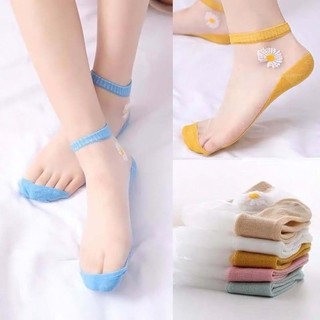 Tất lụa ren hoa cúc TN26
