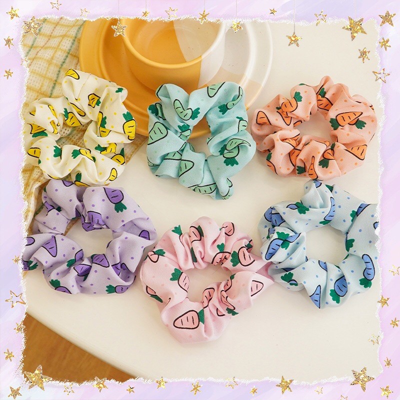 🥕Scrunchies chun cột tóc hình củ cà rốt