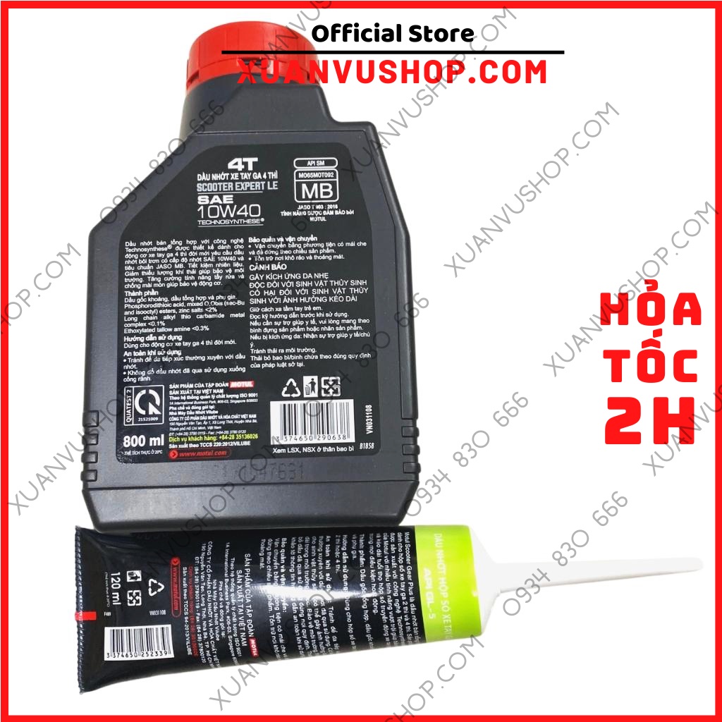 Nhớt xe tay ga Motul Scooter 10W40 LE 800 ml Gear Oil 80W90 120ml nhớt hộp số Vario Vision Nouvo SH Lead XUANVUSHOP