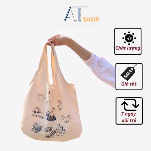 Túi đeo chéo Canvas cỡ lớn thời trang Hàn Quốc học sinh sinh viên đi học , đi chơi