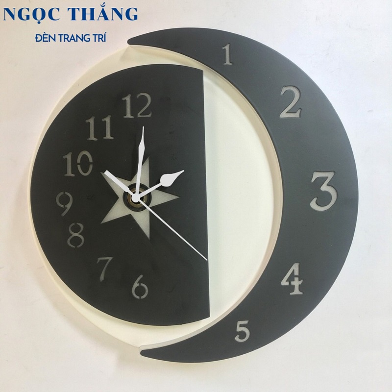 Đèn Led treo tường ốp tường trang trí tích hợp đồng hồ Led 3 chế độ màu 8W 220V GT412 Ngọc Thắng