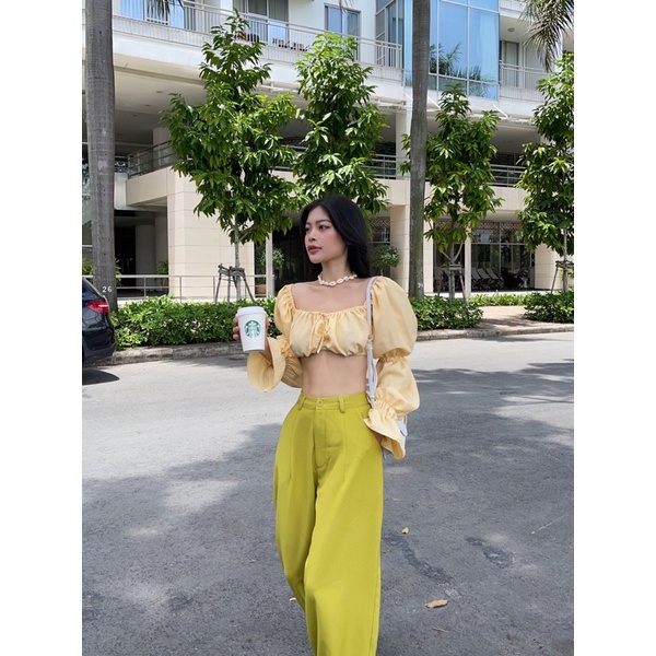 SAP-Áo croptop tay lồng đèn