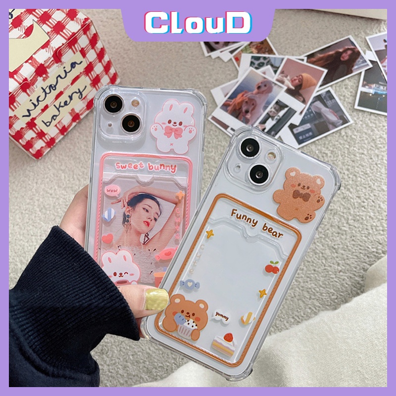 Ốp điện thoại TPU mềm trong suốt có ngăn đựng thẻ thích hợp cho Iphone XR X XS Max 7 8 Plus 11 13 12 Pro Max 6