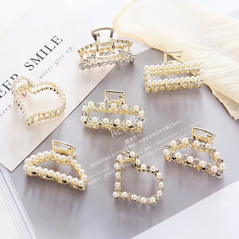 Set 3 Kẹp Tóc Nữ Đính Đá Ngọc Trai Nhân Tạo Hàng Hot
