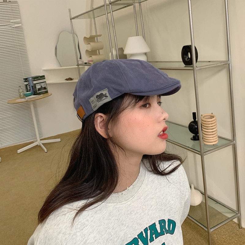 1 mũ beret màu trơn thời trang unisex