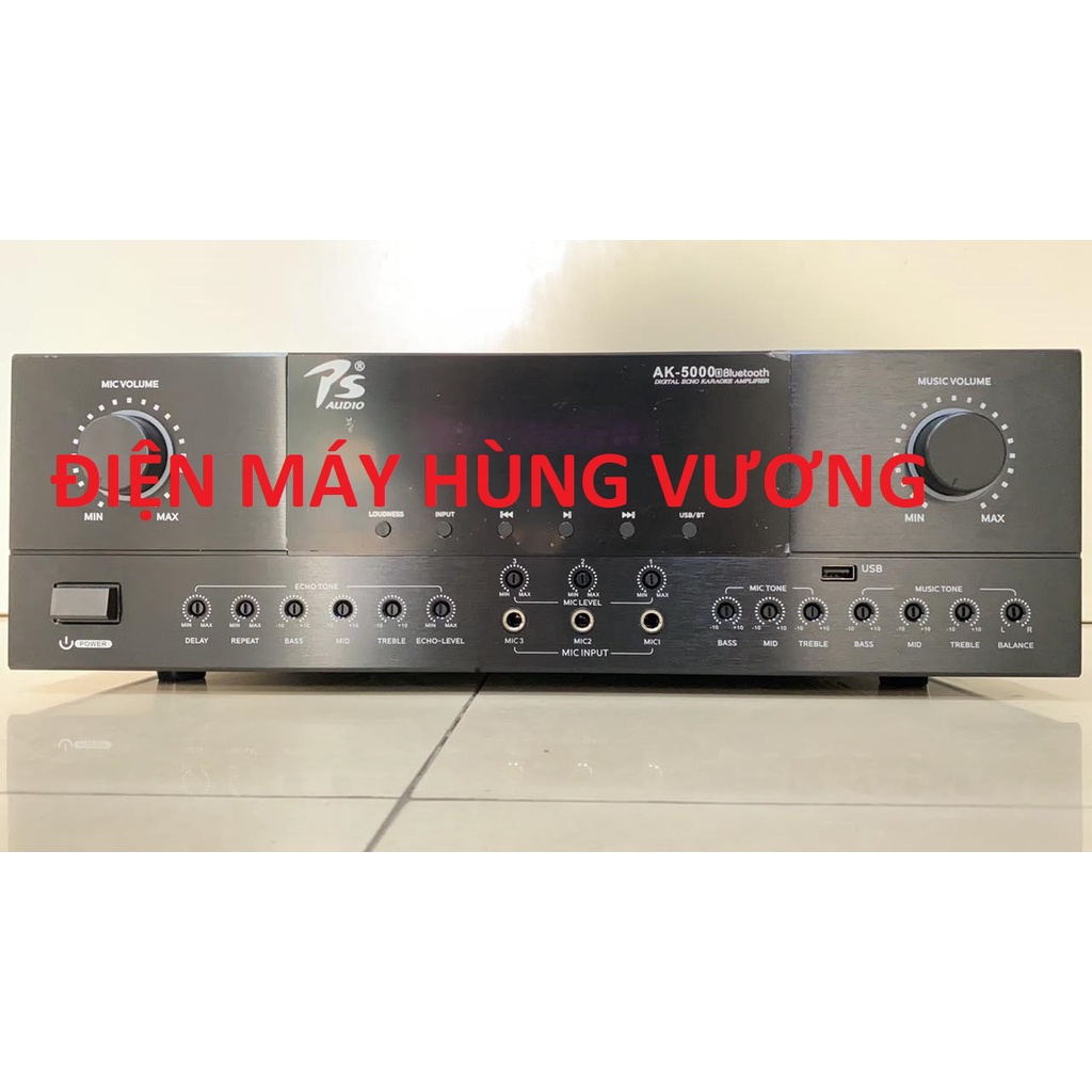 Âm ly Amply đẩy liền vang cao cấp Ps AK 5000 , 22 sò có bluetooth USB Line optical ....chống hú mic 