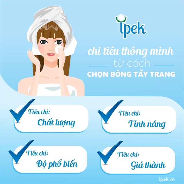 Ipek - Bông Tẩy Trang Ipek Klasik Cotton Pads 80/130/150 miếng