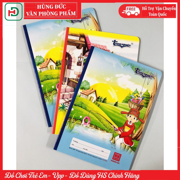 Vở 04 oly Trạng Nguyên Hồng Hà 0565 80 trang 0563 48 trang, giấy viết không bụi, không thấm mực